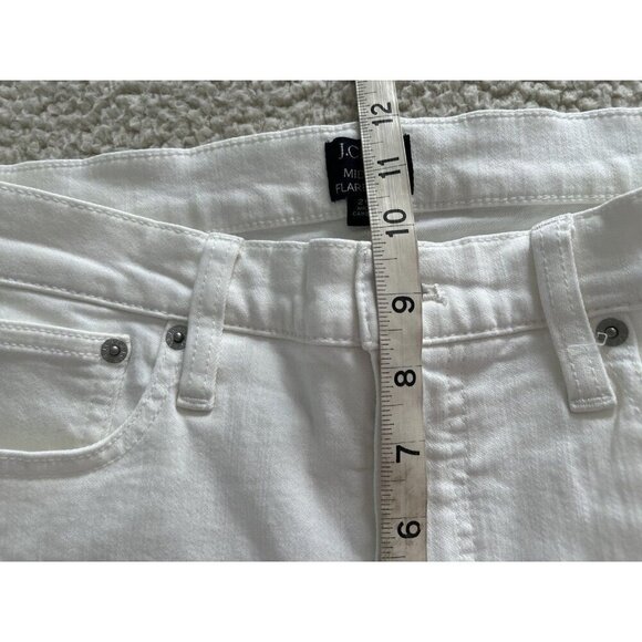 J.CREW Mid-Rise Flare Crop Signature Stretch White Jeans - Picture 12 of 16